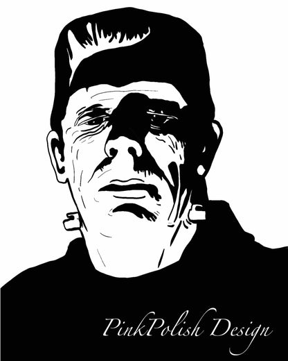 PinkPolish Design Art Prints "Frankenstein's Monster"  Digital Drawing: Art Print