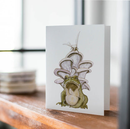 PinkPolish Design Note Cards "Frog Trifecta" Handmade Notecard