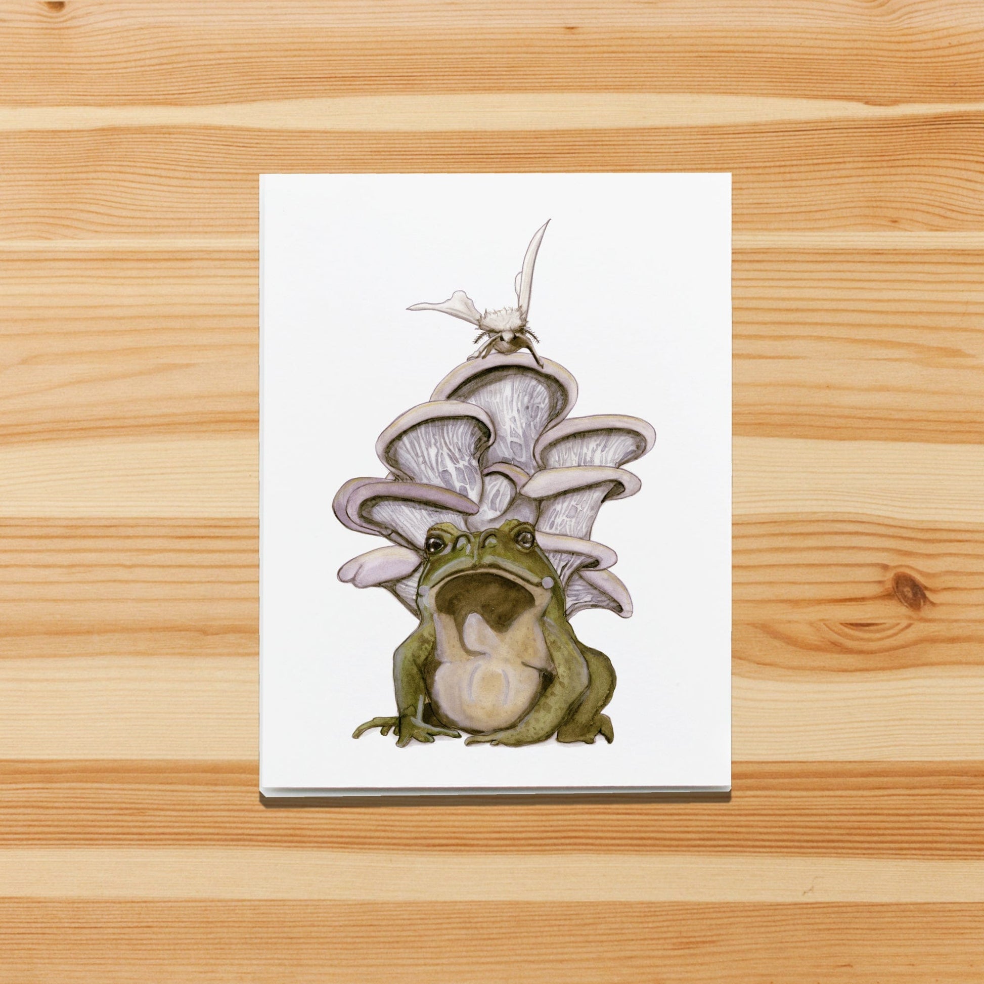 PinkPolish Design Note Cards "Frog Trifecta" Handmade Notecard
