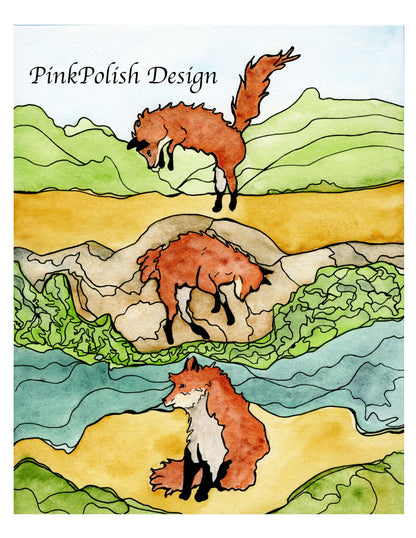 PinkPolish Design Art Prints "Frolic" Watercolor Painting: Art Print