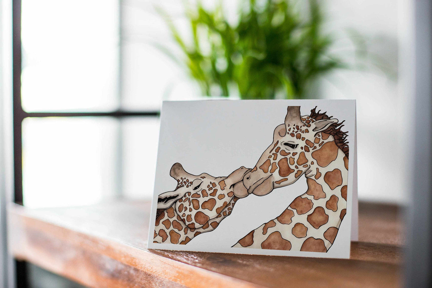 PinkPolish Design Note Cards "Giraffe Love" Handmade Notecard