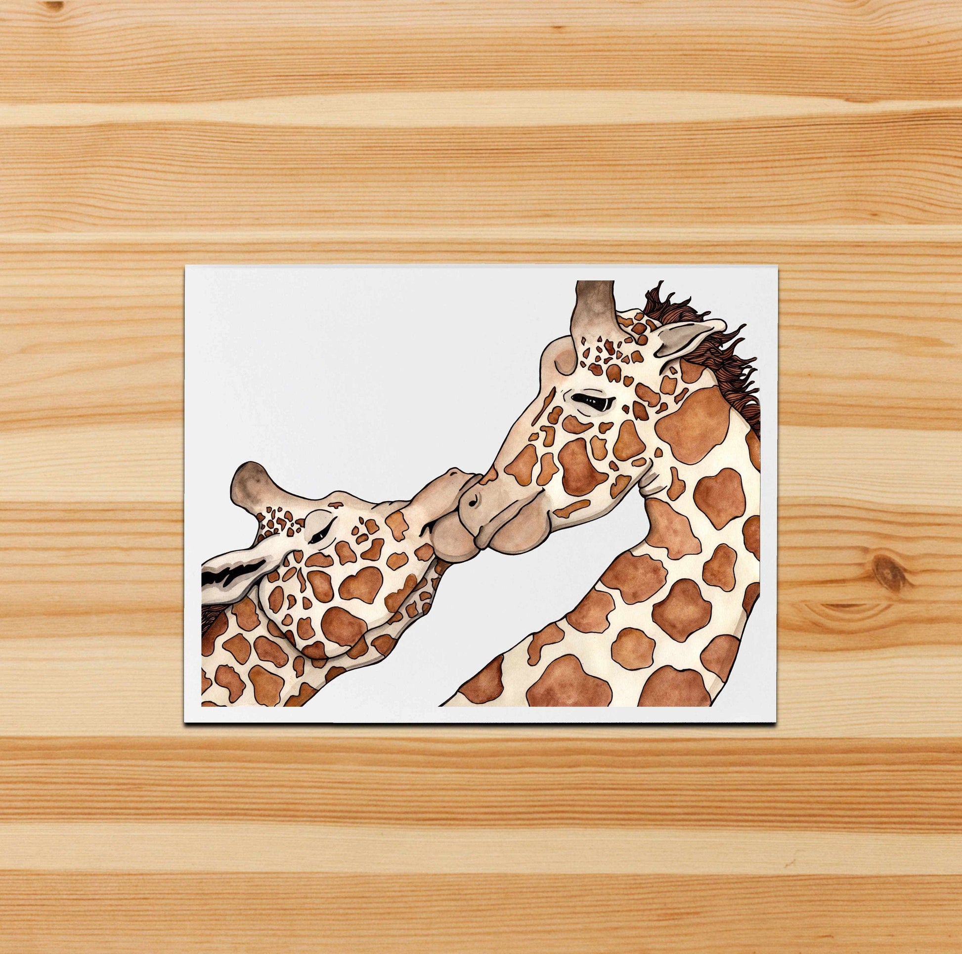 PinkPolish Design Note Cards "Giraffe Love" Handmade Notecard