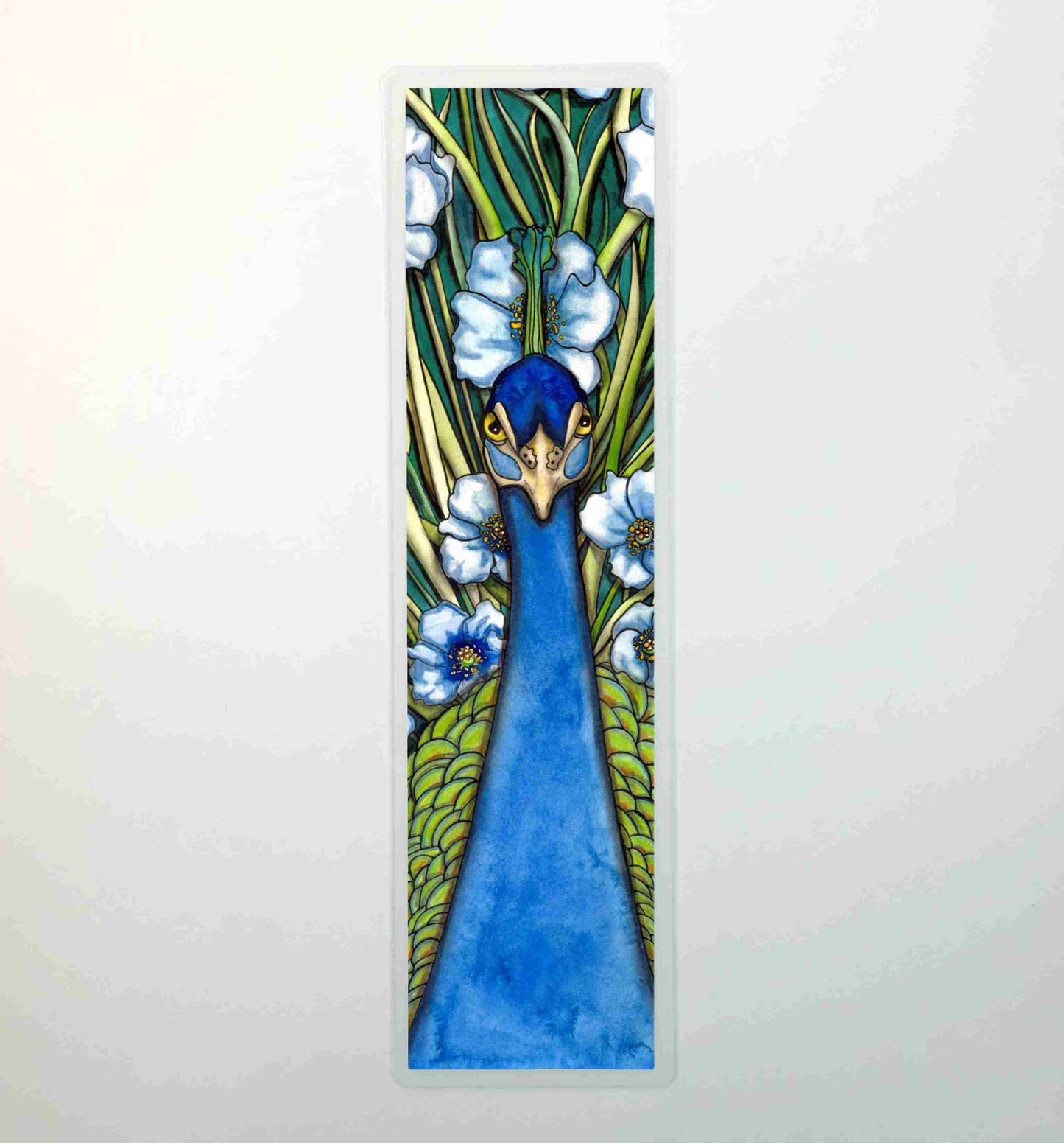 PinkPolish Design Bookmarks "Grande Peacock Fleur" 2-Sided Bookmark