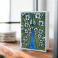 PinkPolish Design Note Cards "Grande Peacock Fleur" Handmade Notecard