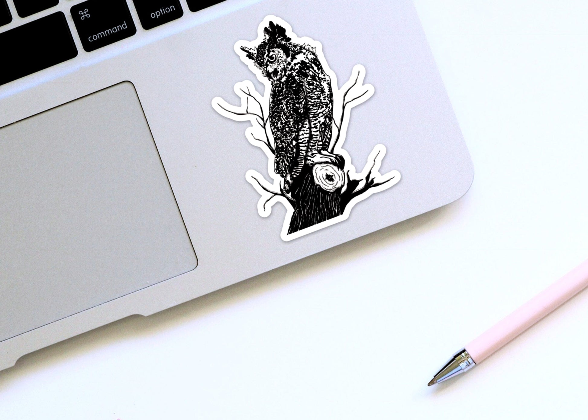 PinkPolish Design Stickers "Great Horned Owl" Vinyl Die Cut Sticker