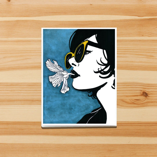 PinkPolish Design Note Cards "Greeneater" Handmade Notecard