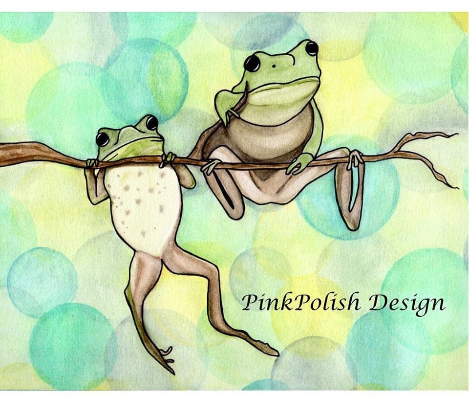 PinkPolish Design Art Prints "Hanging Out" Watercolor Painting: Art Print