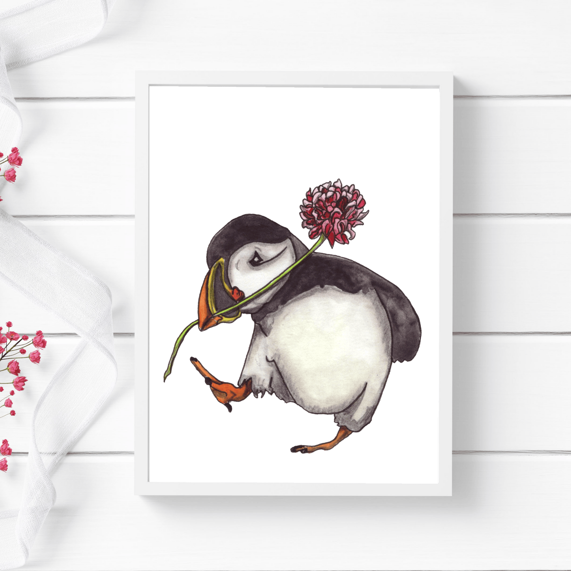 PinkPolish Design Art Prints "Happy to See You"  Watercolor Painting: Art Print