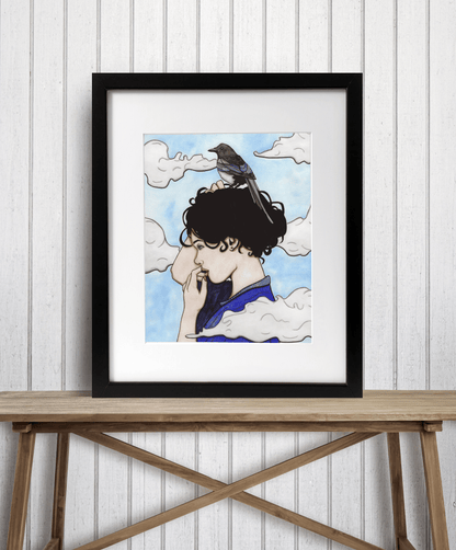 PinkPolish Design Art Prints "Head in the Clouds"  Watercolor Painting: Art Print