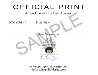 PinkPolish Design Art Prints "Hexed"  Digital Drawing: Art Print