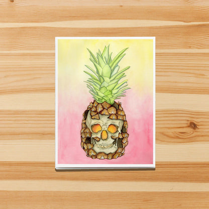 PinkPolish Design Note Cards "Jack-O-Pineapple" Handmade Notecard