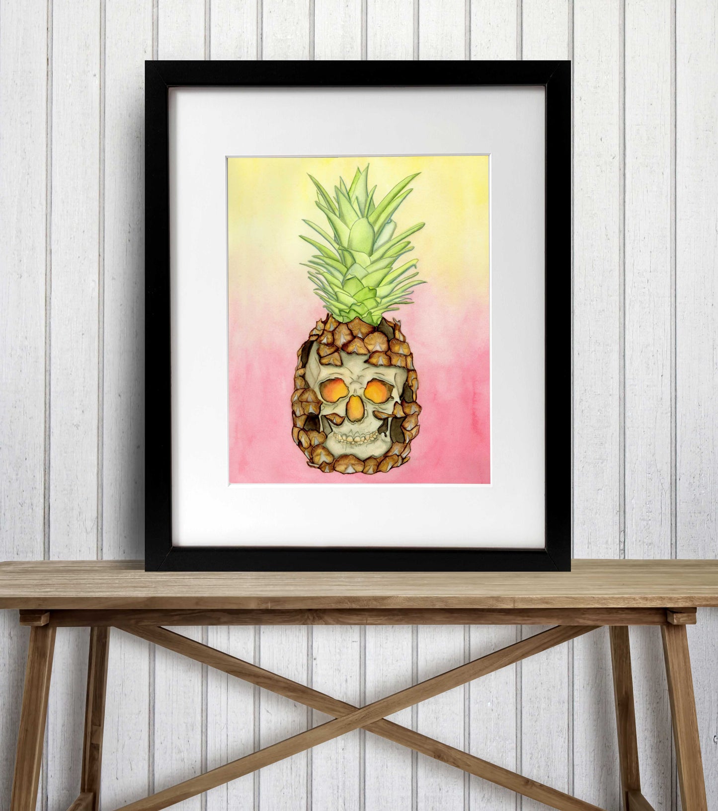 PinkPolish Design Art Prints 8x10 "Jack-O-Pineapple"  Watercolor Painting: Art Print