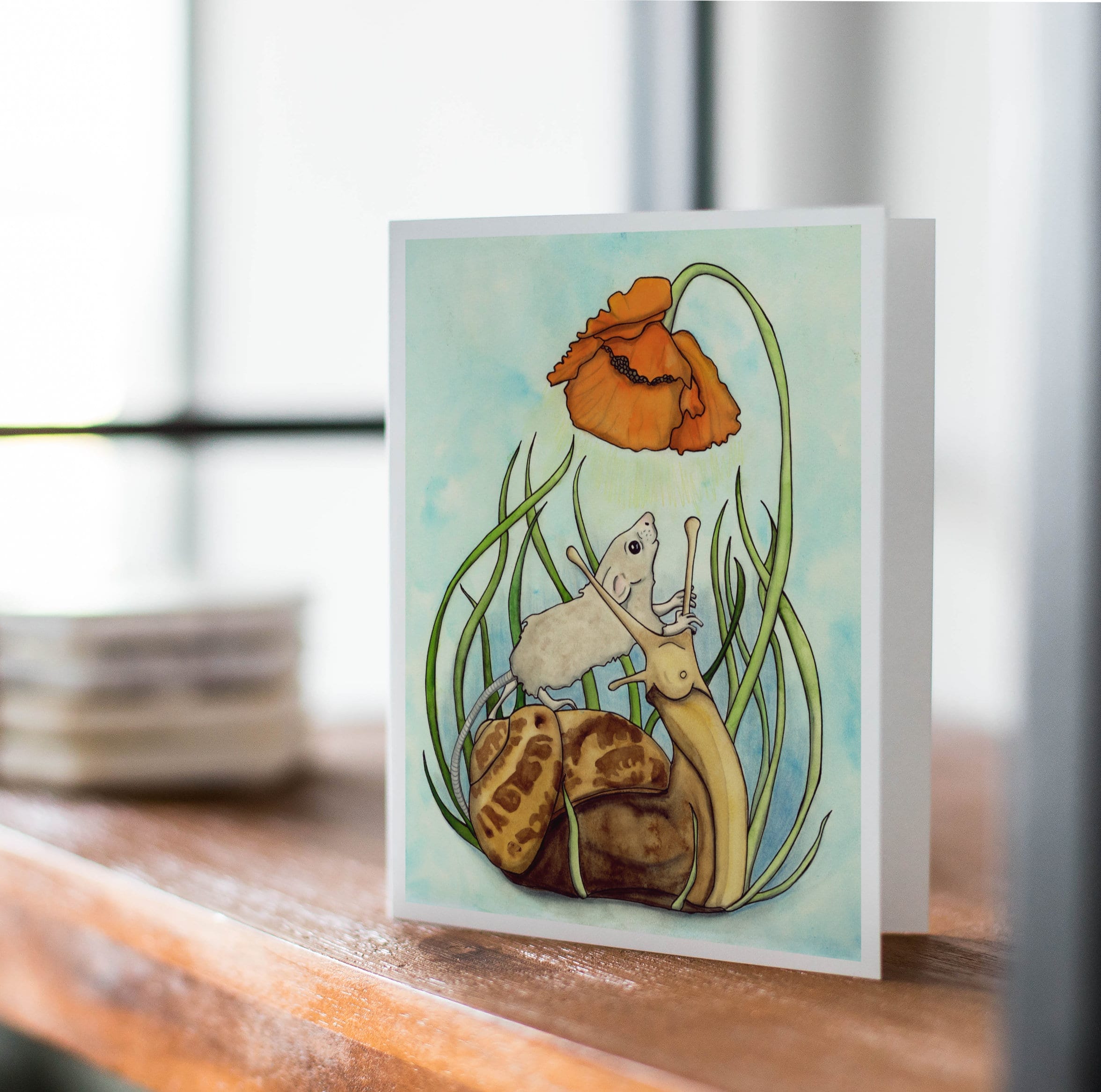 Snail Surprise Handmade Notecard – PinkPolish Design