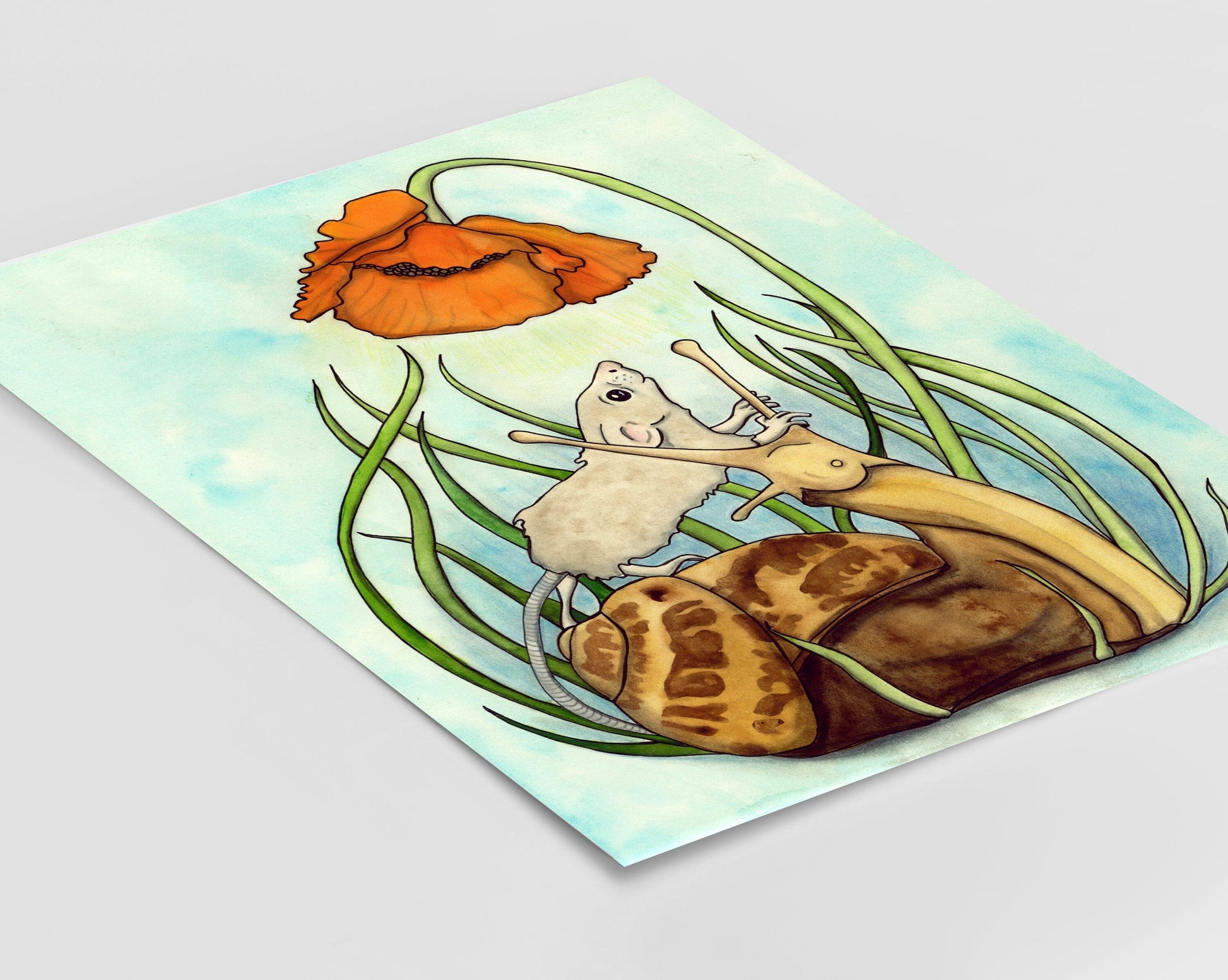 PinkPolish Design Posters, Prints, & Visual Artwork "Just Another Inch" Watercolor Painting: Art Print