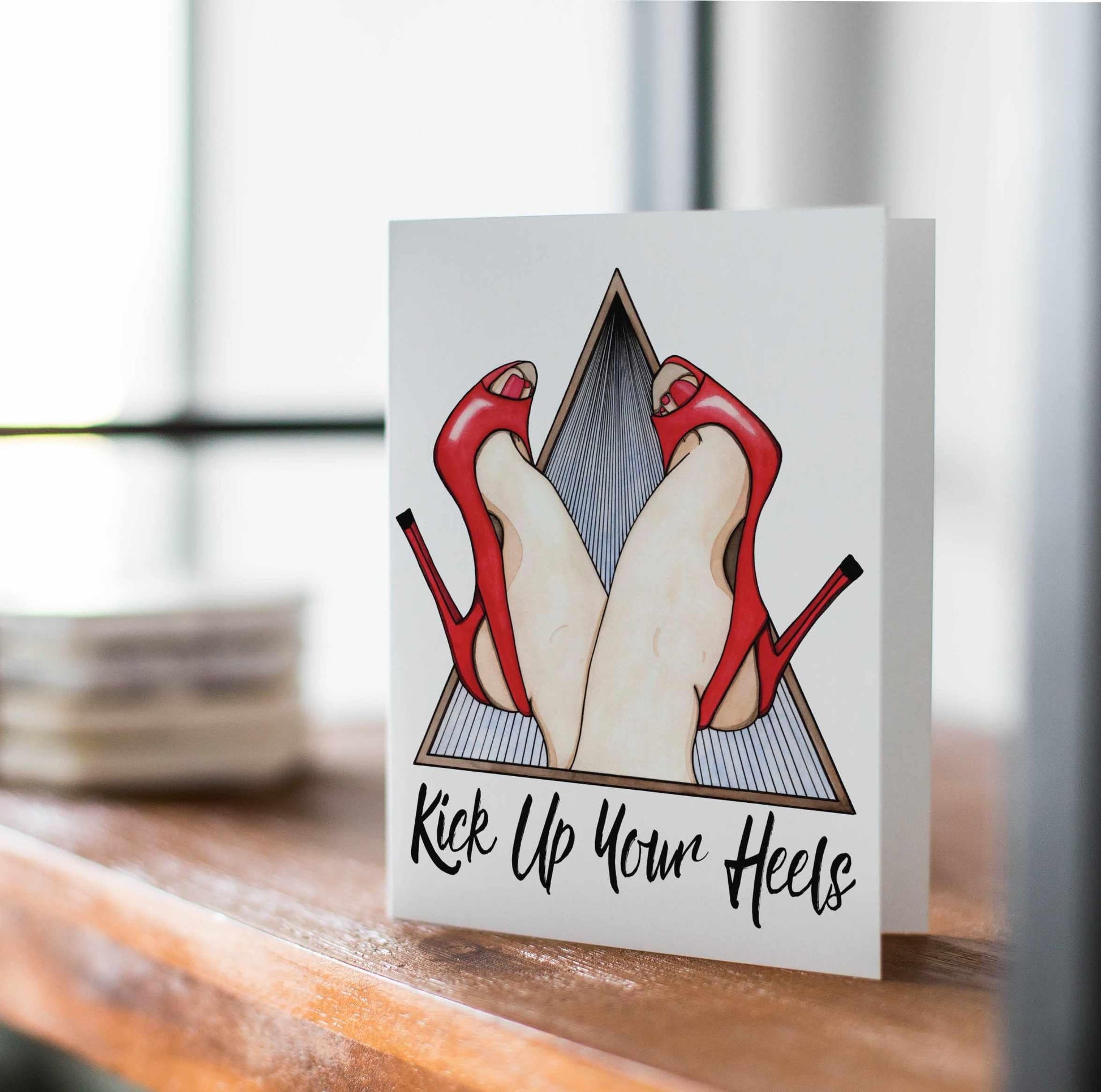 PinkPolish Design Note Cards "Kick Up Your Heels" Handmade Notecard