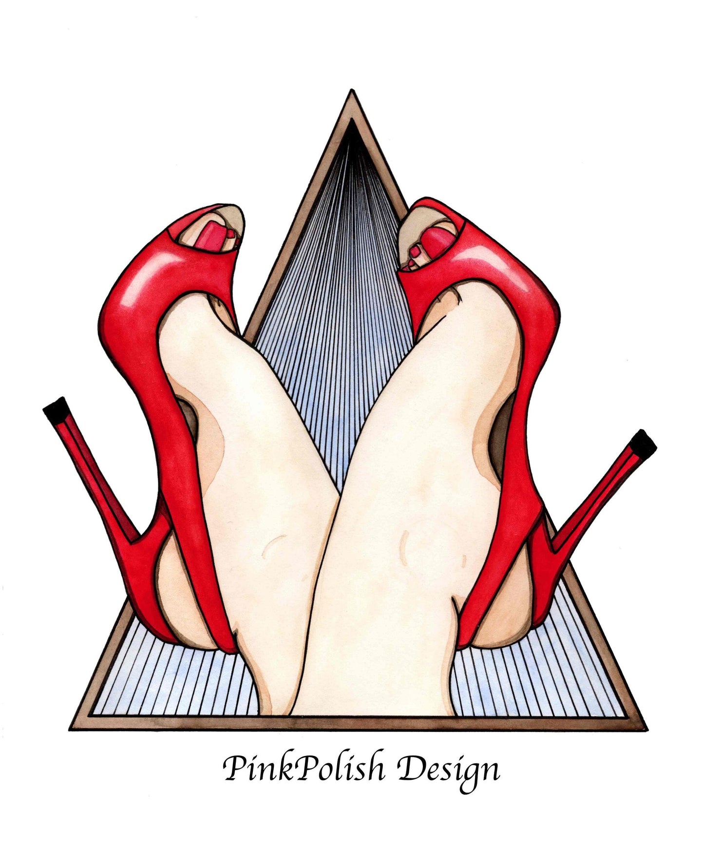 PinkPolish Design Art Prints "Kick Up Your Heels"  Watercolor Painting: Art Print
