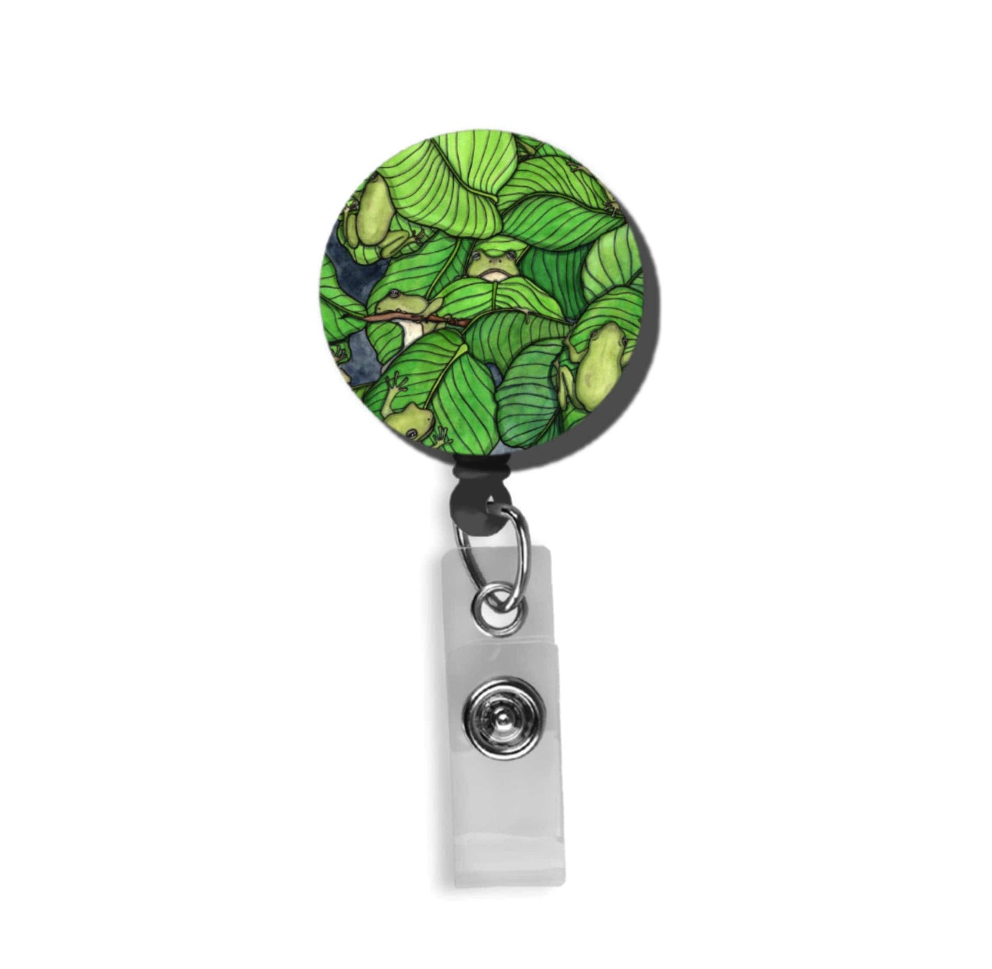 PinkPolish Design Badge Reels & Lanyards "Knot of Frogs" Retractable Badge Reel