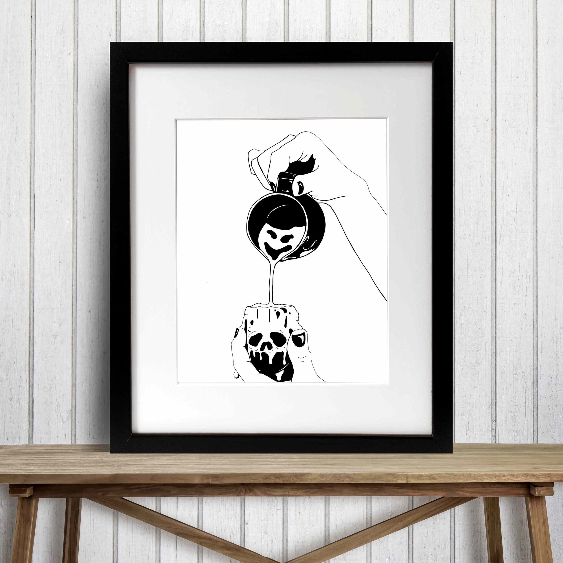 PinkPolish Design Art Prints "Leak" Ink Drawing: Art Print