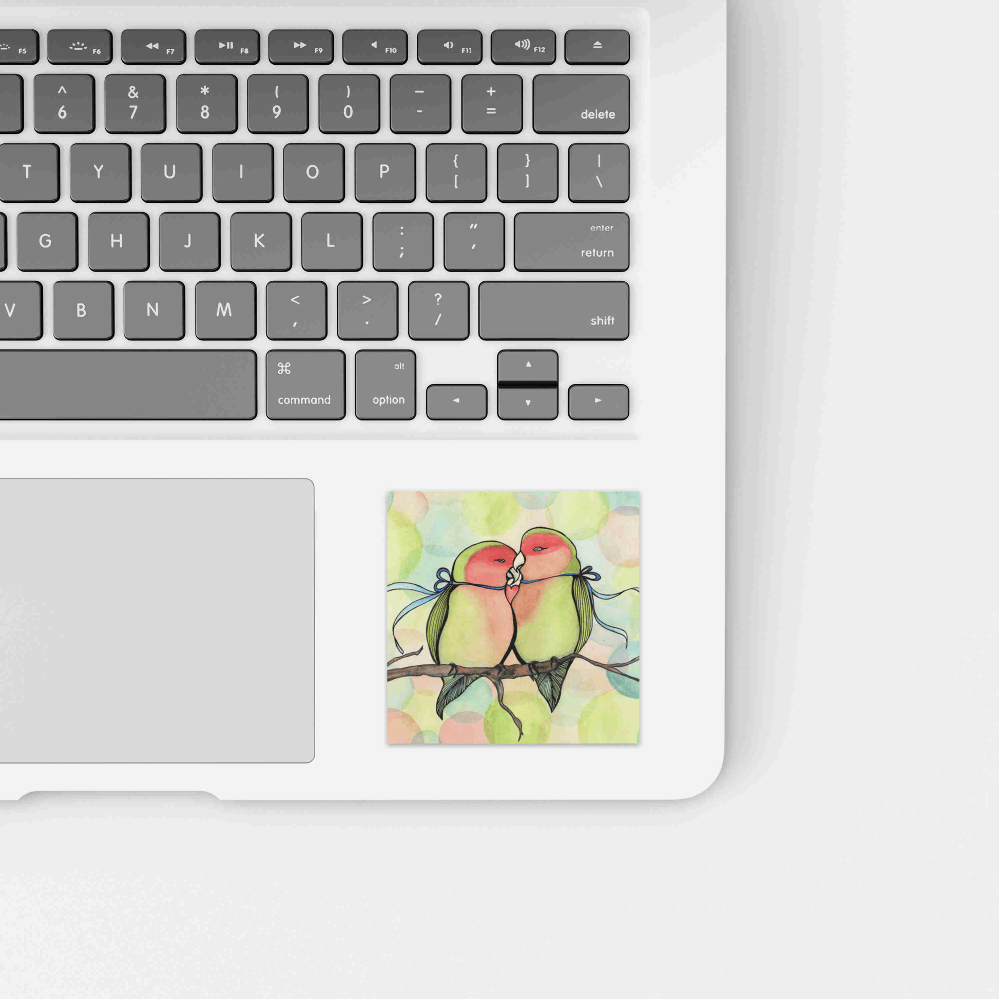 PinkPolish Design Stickers "Love Birds" Square Vinyl Sticker
