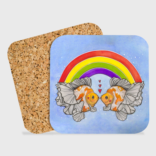 PinkPolish Design Coasters "Love Fish" Drink Coaster