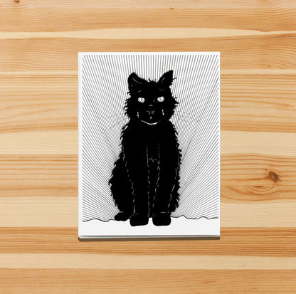PinkPolish Design Note Cards "Luna Cat" Handmade Notecard
