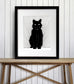 PinkPolish Design Art Prints "Luna Cat" Ink Drawing: Art Print