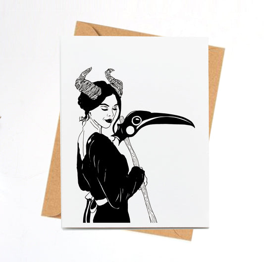 PinkPolish Design Note Cards "Madame Reaper" Handmade Notecard
