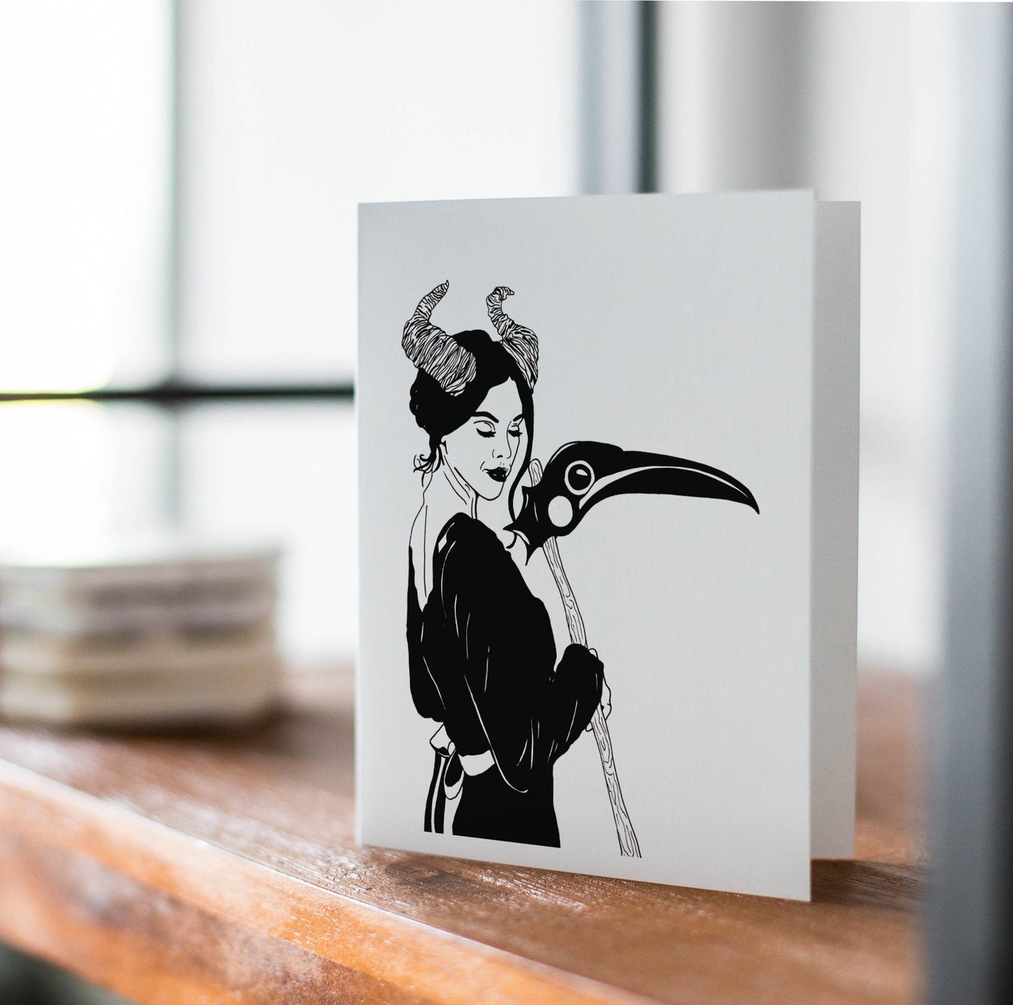 PinkPolish Design Note Cards "Madame Reaper" Handmade Notecard