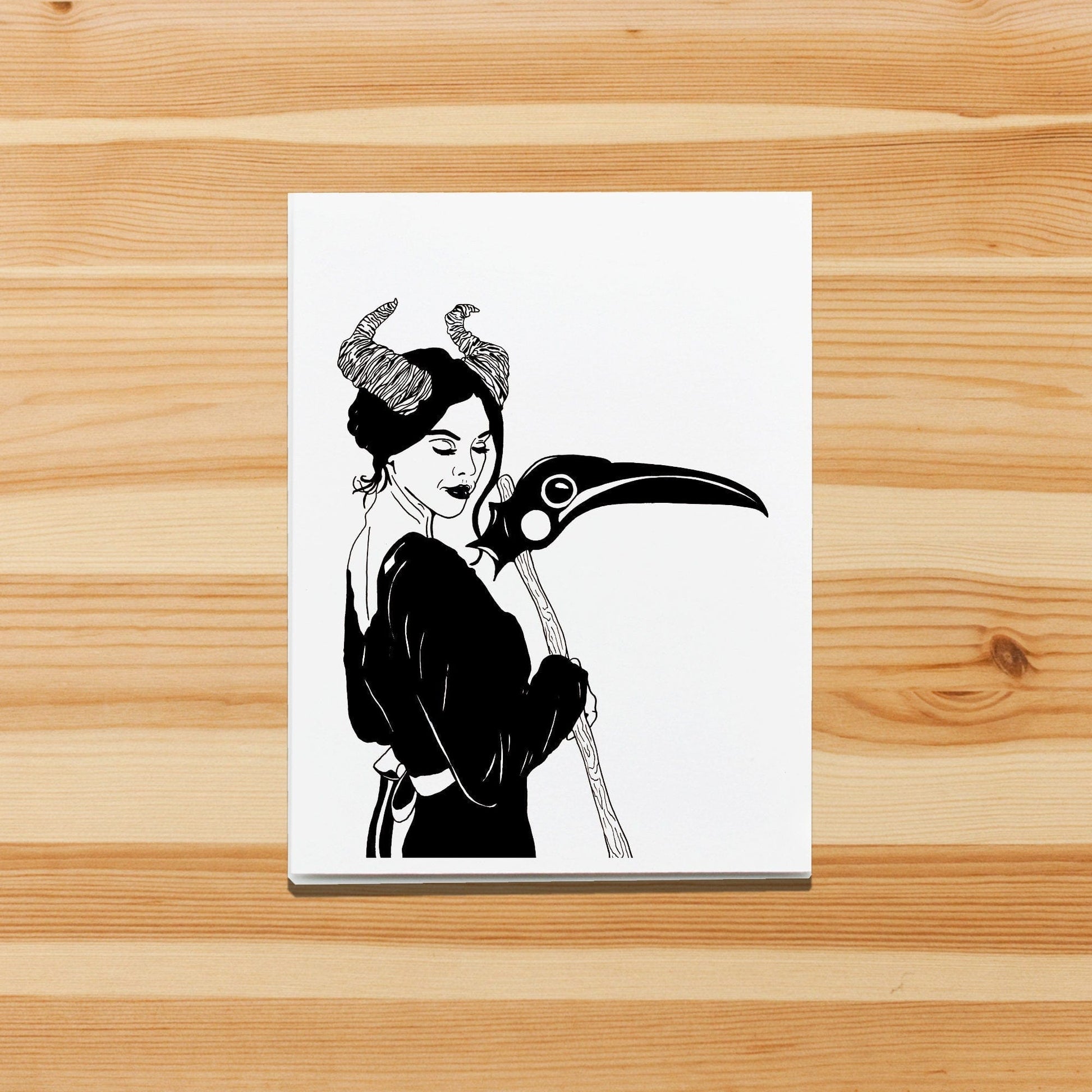 PinkPolish Design Note Cards "Madame Reaper" Handmade Notecard