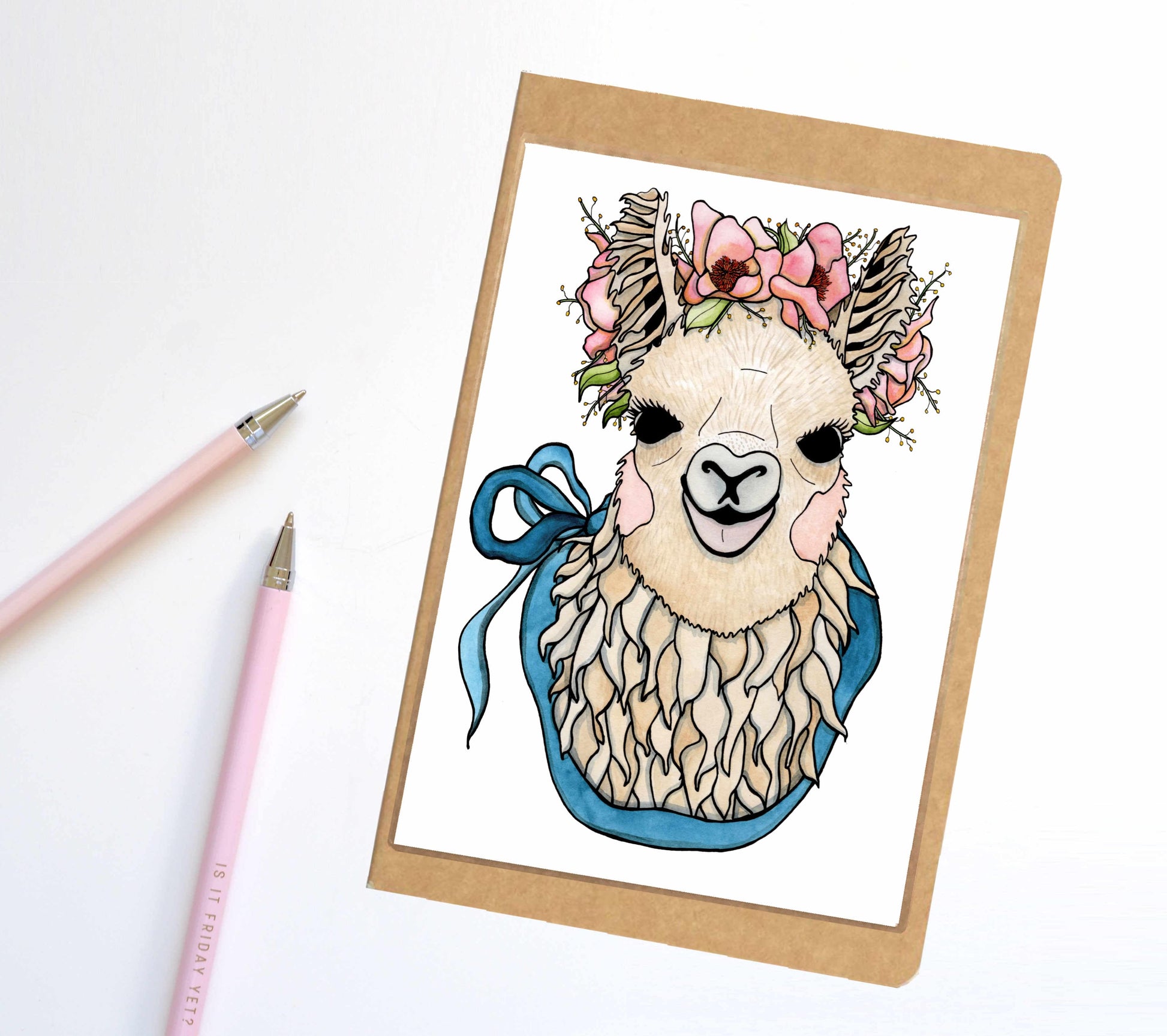 PinkPolish Design Notebook "Mamma Llama" Cute Animal Inspired Notebook / Sketchbook / Journal