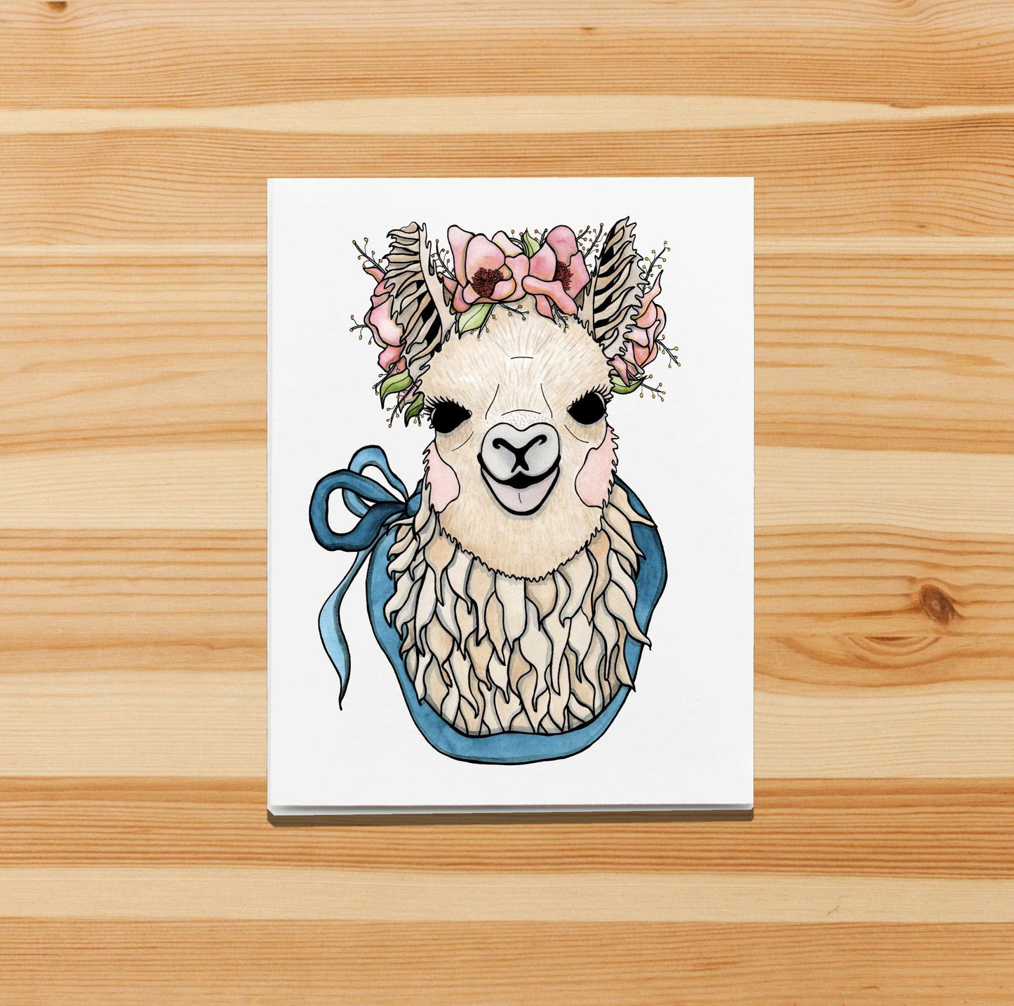 PinkPolish Design Note Cards "Mamma Llama" Handmade Notecard