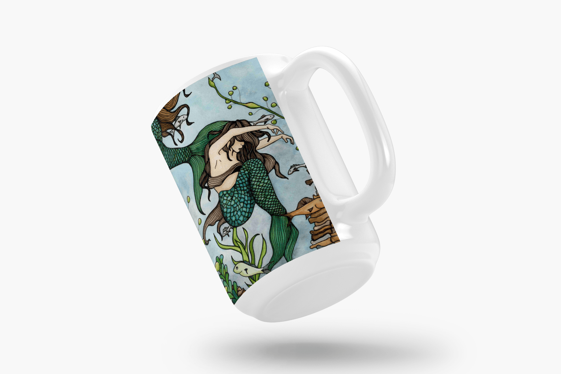 PinkPolish Design Coasters "Mermaid Cove" 15oz Mug