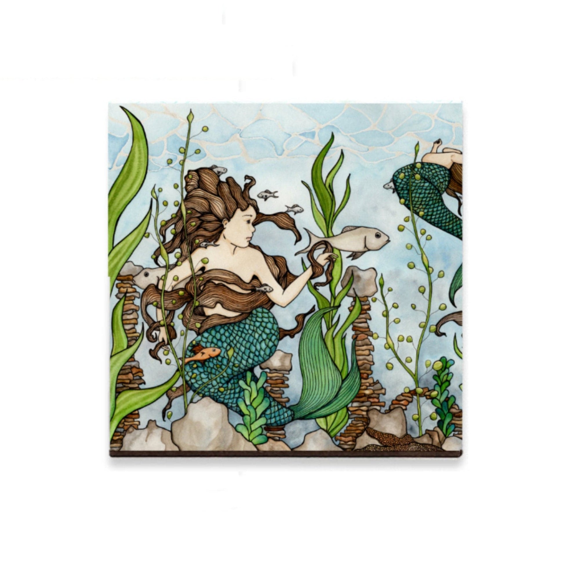 PinkPolish Design Magnets "Mermaid Cove" Wood Refrigerator Magnet