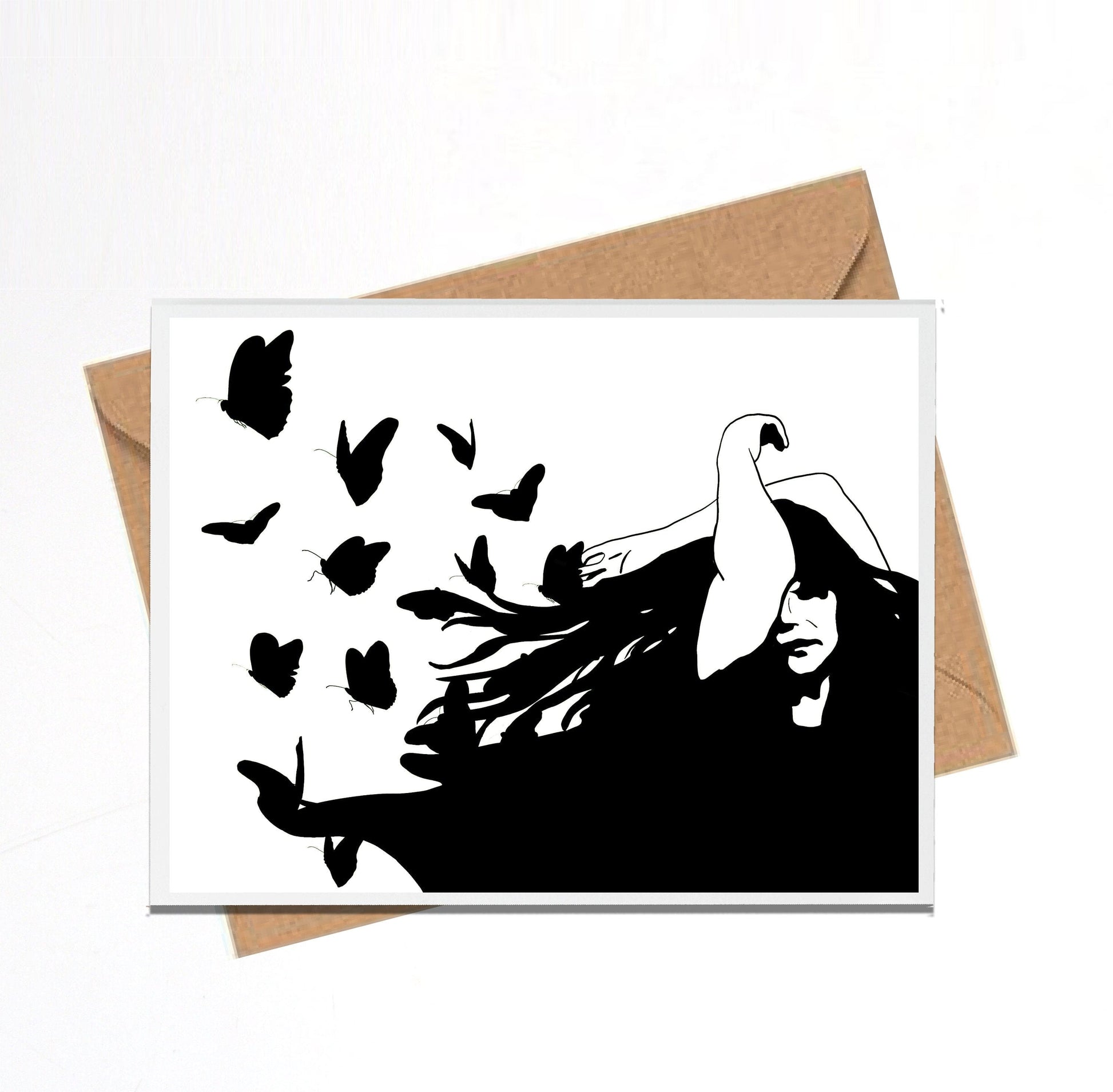 PinkPolish Design Note Cards "Metamorphosis" Handmade Notecard