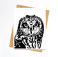 PinkPolish Design Note Cards "Moon Owl" Handmade Notecard
