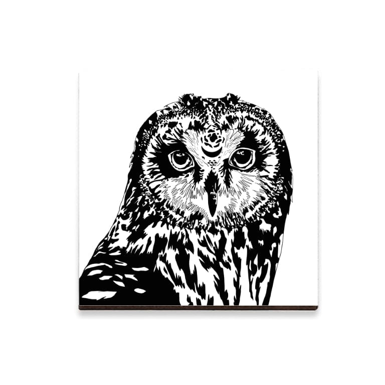 PinkPolish Design Magnets "Moon Owl" Wood Refrigerator Magnet
