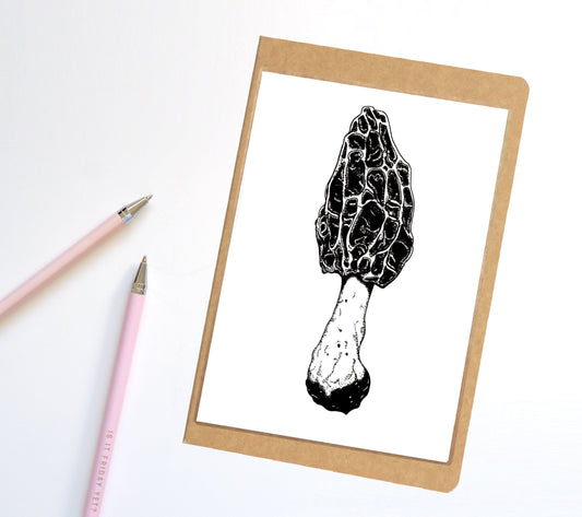 PinkPolish Design Notebook "Morel Mushroom" Fungi Inspired Notebook / Sketchbook / Journal