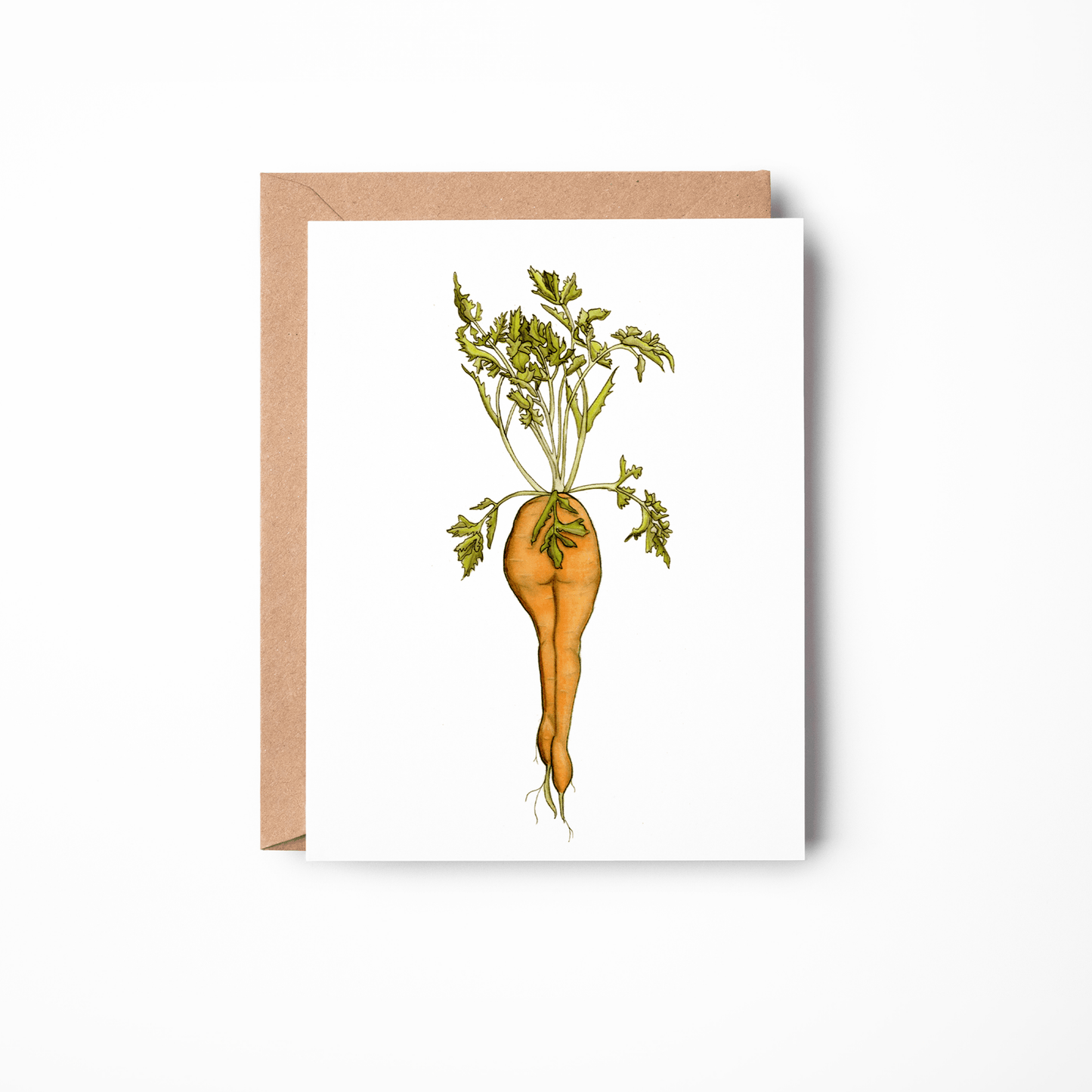 PinkPolish Design Note Cards "Naughty Carrot #2" Handmade Notecard