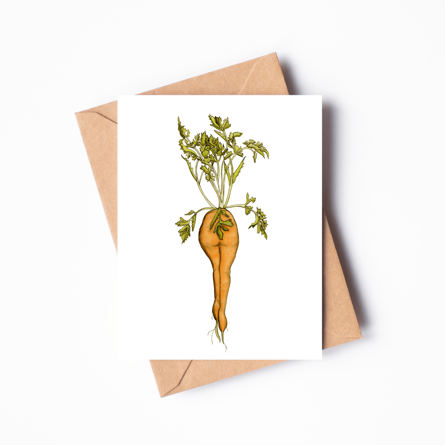 PinkPolish Design Note Cards "Naughty Carrot #2" Handmade Notecard