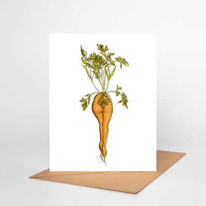 PinkPolish Design Note Cards "Naughty Carrot #2" Handmade Notecard