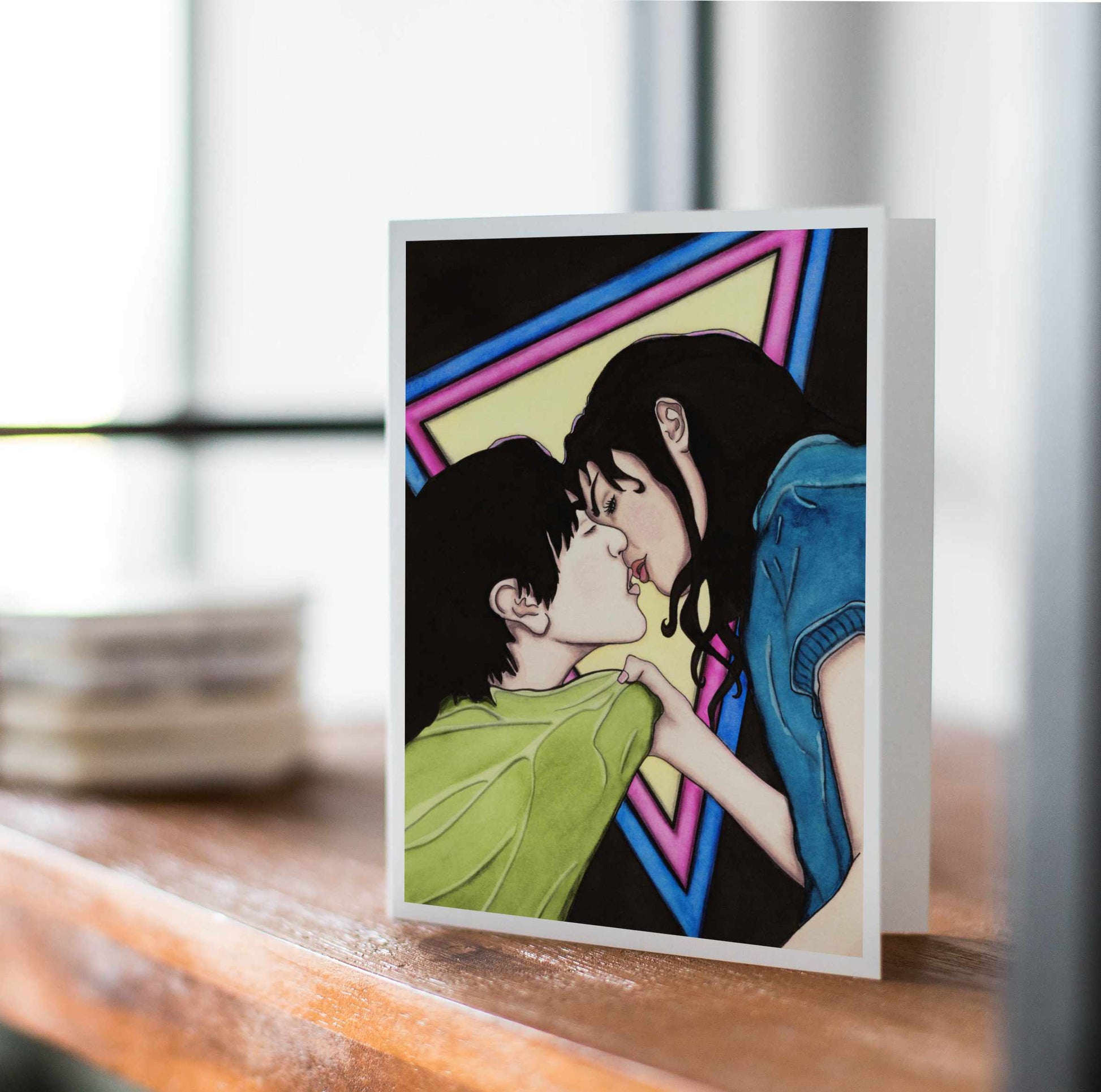 PinkPolish Design Note Cards "Neon Love" Handmade Notecard