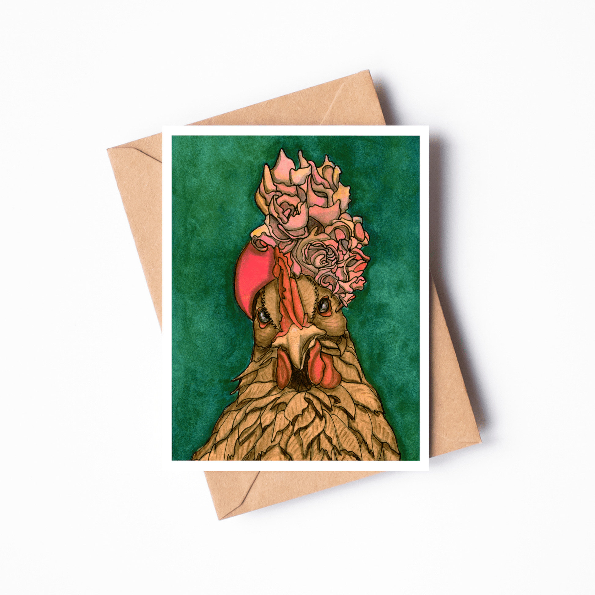 PinkPolish Design Note Cards "Not a Spring Chicken" Handmade Notecard