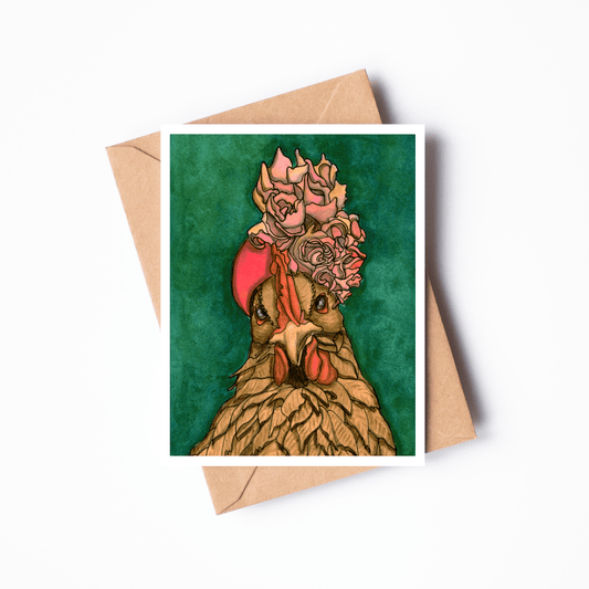 PinkPolish Design Note Cards "Not a Spring Chicken" Handmade Notecard