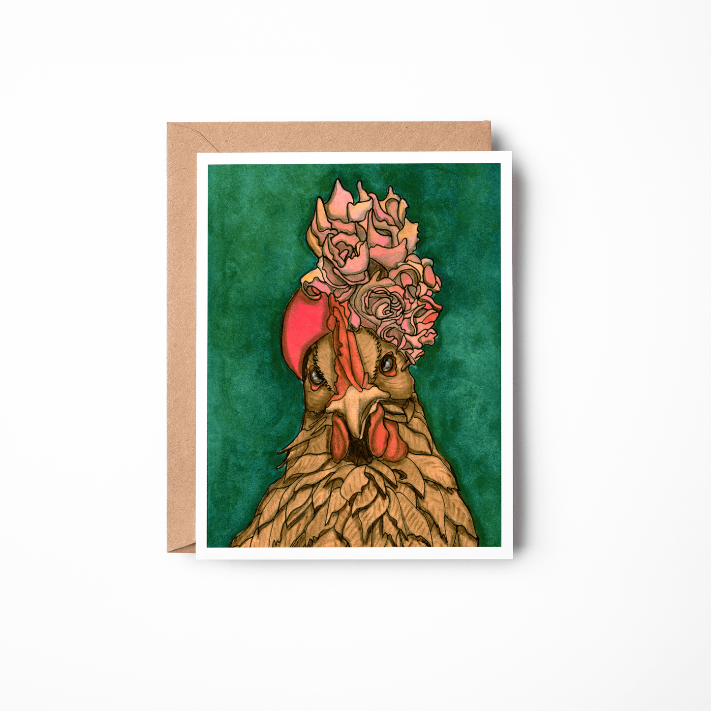 PinkPolish Design Note Cards "Not a Spring Chicken" Handmade Notecard