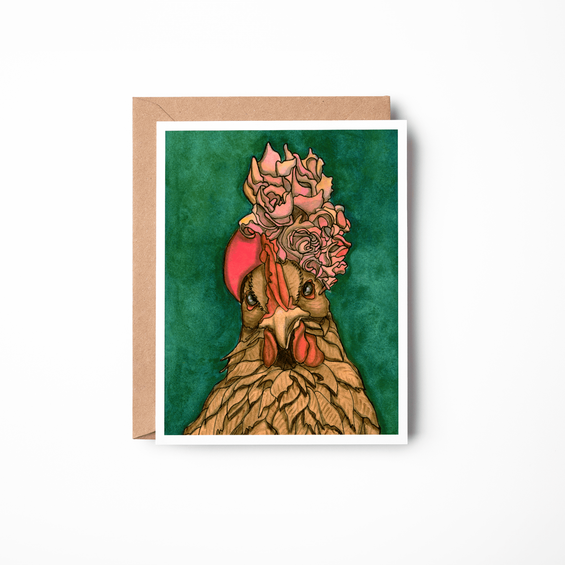 PinkPolish Design Note Cards "Not a Spring Chicken" Handmade Notecard