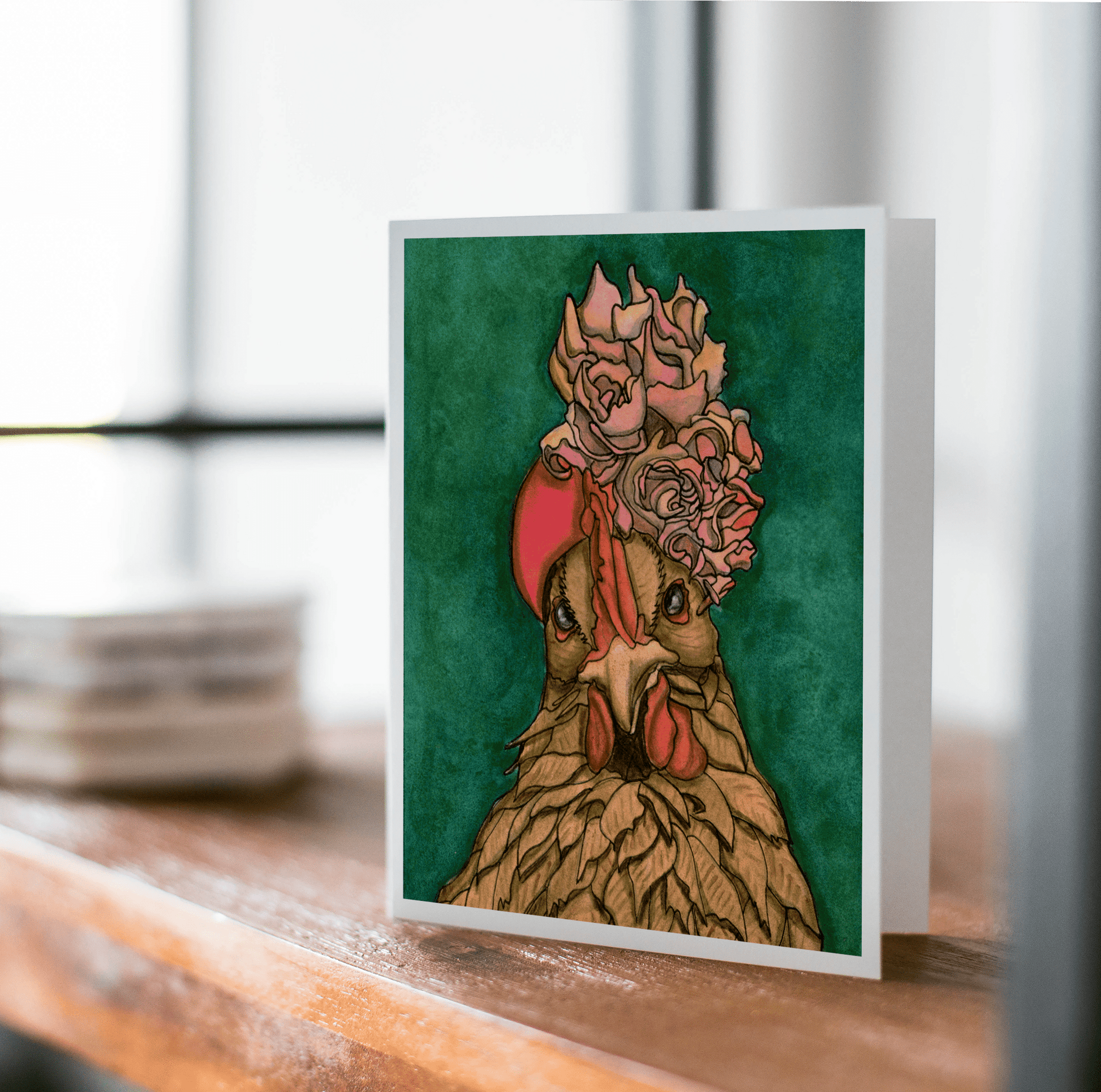 PinkPolish Design Note Cards "Not a Spring Chicken" Handmade Notecard