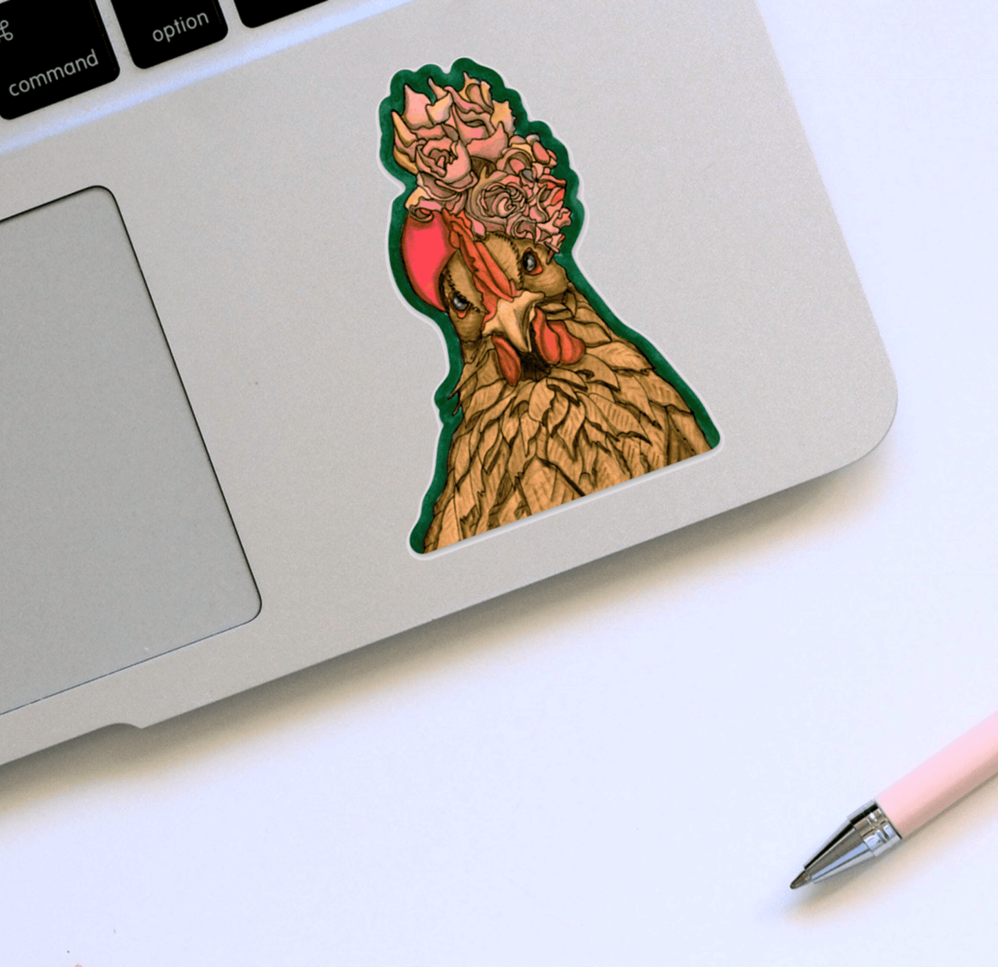 PinkPolish Design Stickers "Not a Spring Chicken" Vinyl Die Cut Sticker