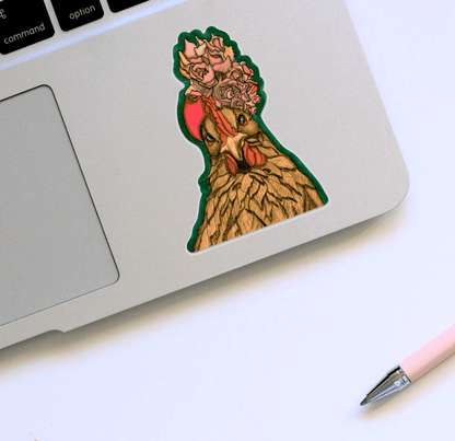 PinkPolish Design Stickers "Not a Spring Chicken" Vinyl Die Cut Sticker