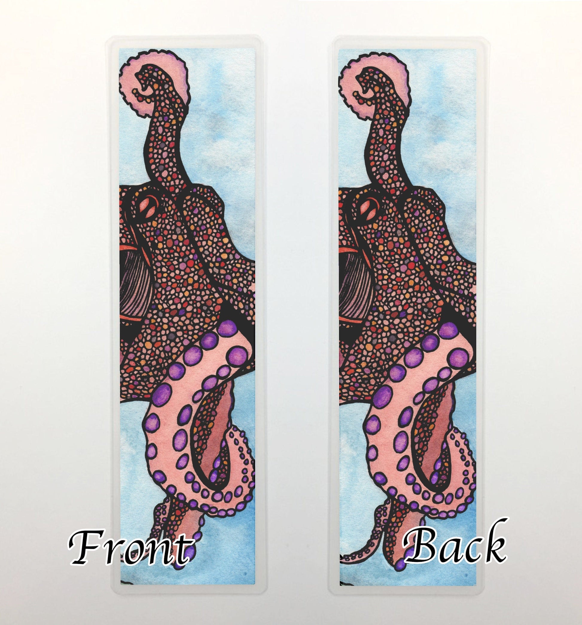 PinkPolish Design Bookmarks "Octopus Traveler" 2-Sided Bookmark