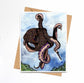 PinkPolish Design Note Cards "Octopus Traveler" Handmade Notecard